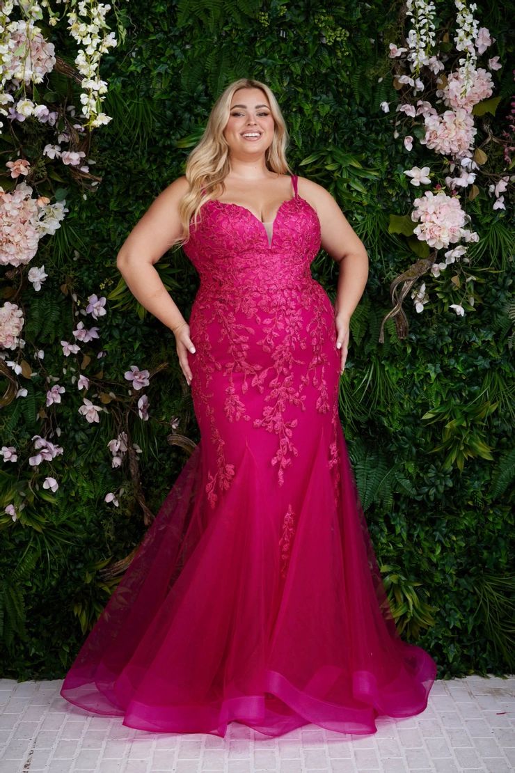 Abby Rose Dress 8413 Magenta Size 14