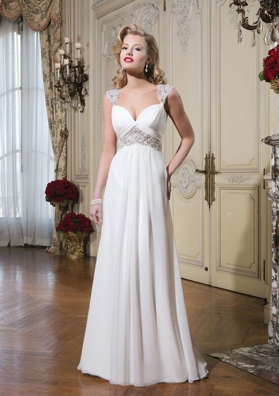 Justin Alexander Dress 8775 Ivory/Silver Size 12