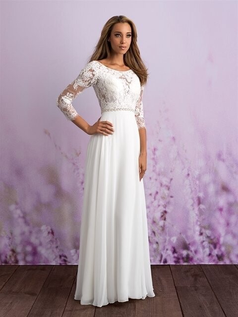 Allure Romance Dress 3109 Ivory/Silver Size 14