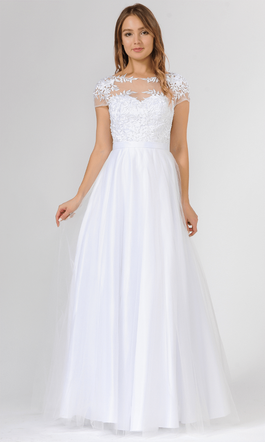 Poly USA Dress 7482 White Size 2,18