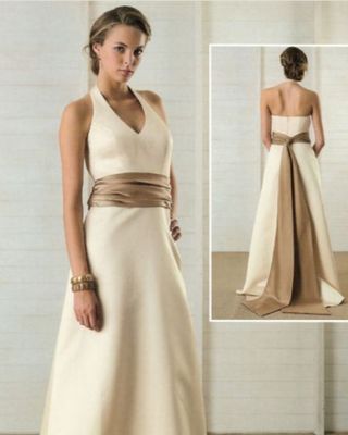 Bill Levkoff Bridesmaid Dress 602 Champ/Taupe Size 10