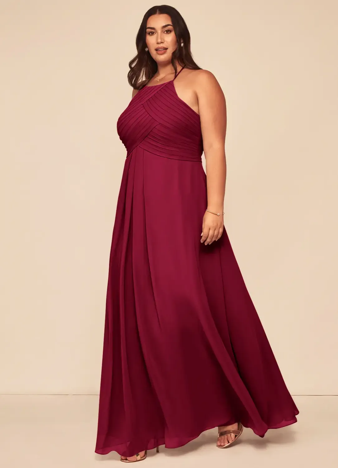 Azazie Bridesmaid Dress Ginger Raspberry Size A22