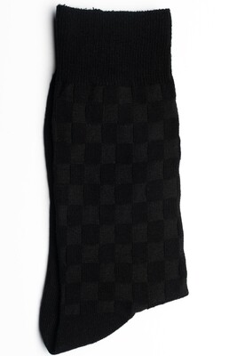 Men's black checkered dress socks size 9-12