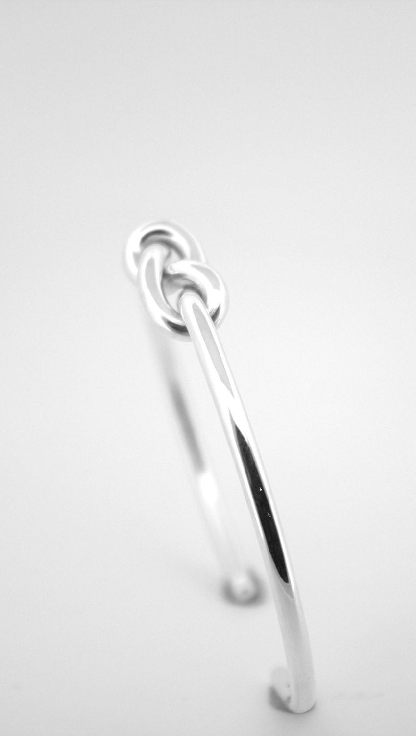 Silver bangle wire knot  Infinity