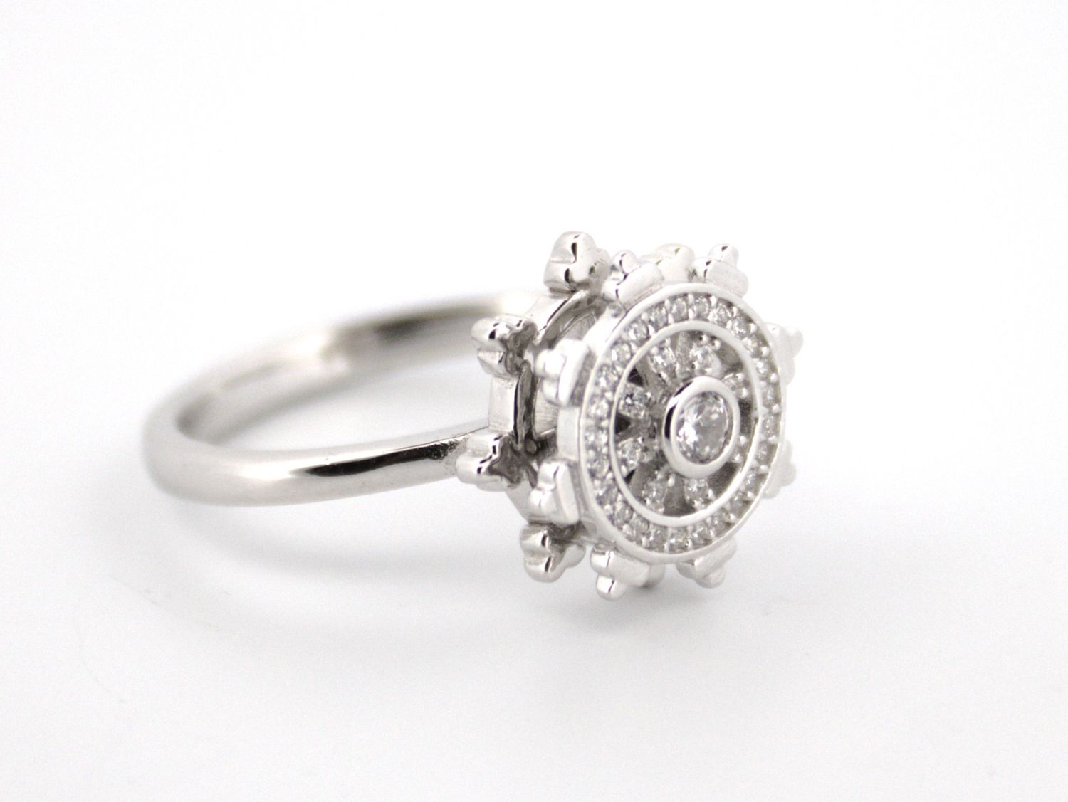 silver sailor wheel ring