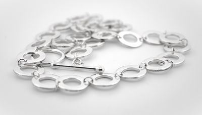 Silver Circle Of Life Chain 42cm