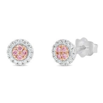 EARRING 9WR Multi Coloured Gold  &amp; DIAMOND SI3 JKL &amp; PINK DIAMOND