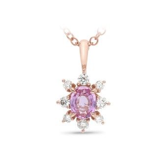 PENDANT 9ct Red Gold  &amp; SAPPHIRE - PINK &amp; DIAMOND