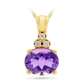 PENDANT 9ct Yellow Gold  &amp; AMETHYST &amp; DIAMOND