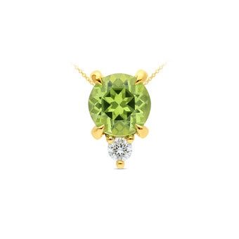 PENDANT 9ct Yellow Gold  &amp; PERIDOT &amp; Lab Grown DIAMOND
