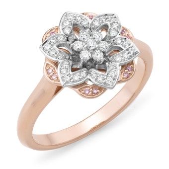 RING 9RW Multi Coloured Gold &amp; DIAMOND SI3 JKL &amp; PINK DIAMOND