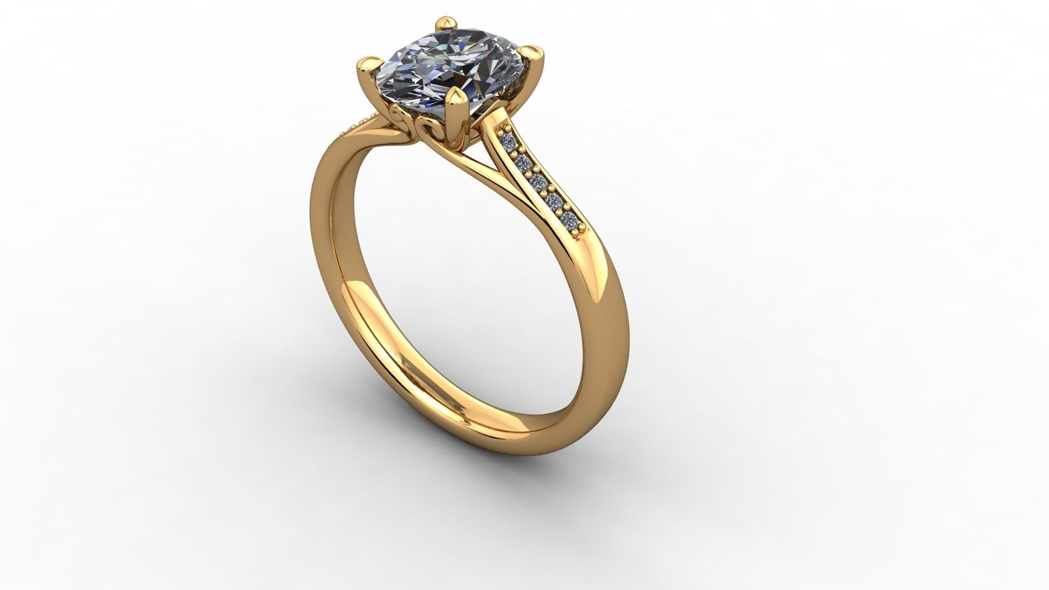 18ct yellow gold signature ring with a 1.01ct lab diamond
