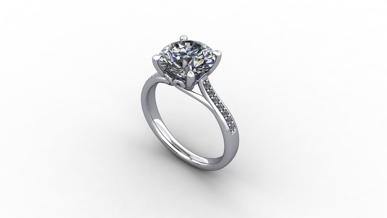 18ct white gold SIGNATURE solitaire with a 2.71 ct Lab grown diamond
