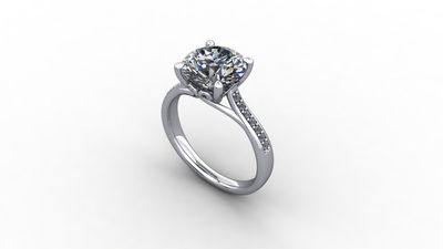18ct white gold SIGNATURE solitaire with a 2.71 ct Lab grown diamond