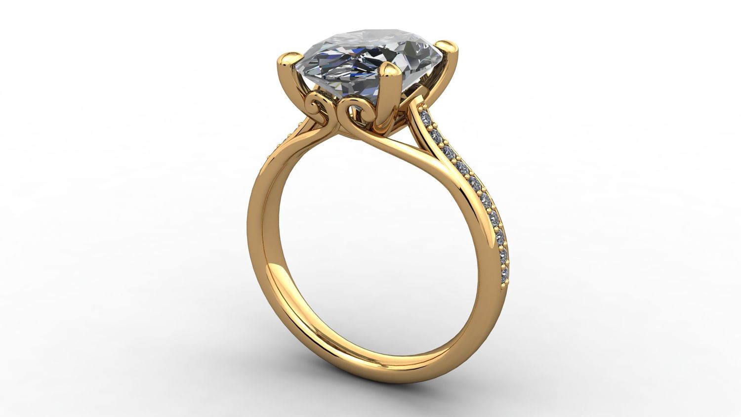 18CT Yellow gold signature solitaire 4ct lab grown diamond ring