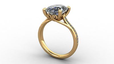 18ct yellow gold 3ct lab diamond signature ring