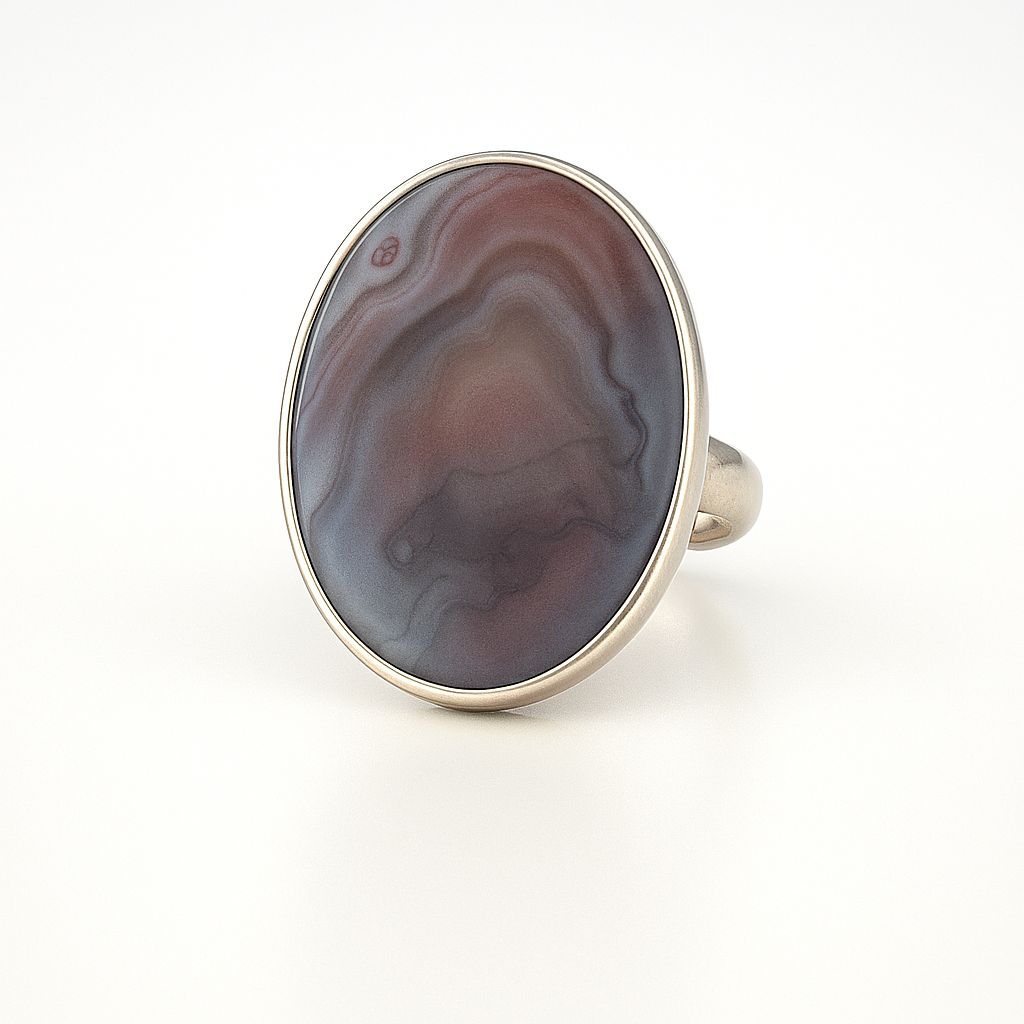 Silver Botswana Ring Charoite Stone