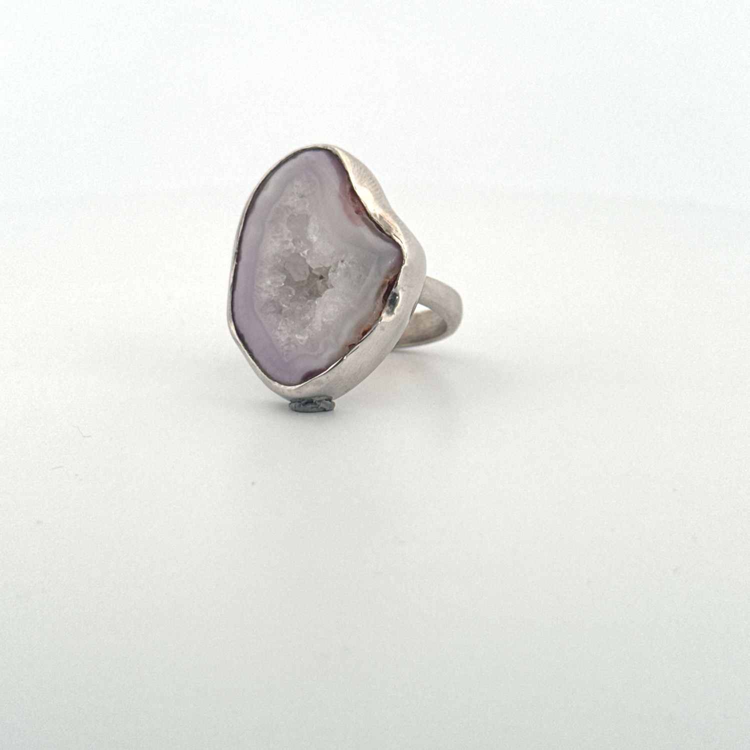 Silver Blue Agate Ring