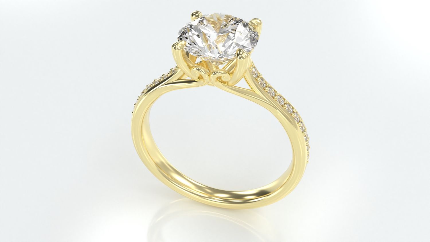 2ct signiture ring with G VS round lab Grown Diamond