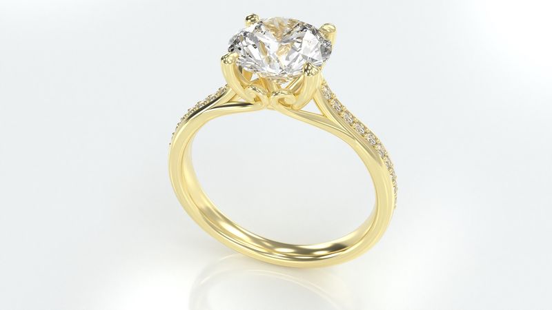 2ct signiture ring with G VS round lab Grown Diamond