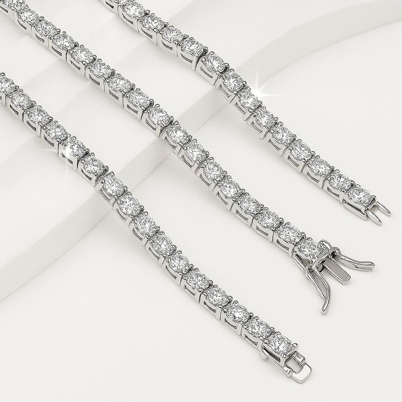 White Tennis Bracelet with Diamonds