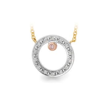 9ct Multi Coloured Gold Pendant With Pink &amp; White Argyle Diamonds