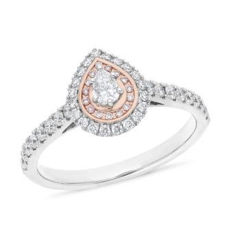 18ct Multi Coloured Gold Ring With Pink &amp; White Argyle Diamonds, Size: O