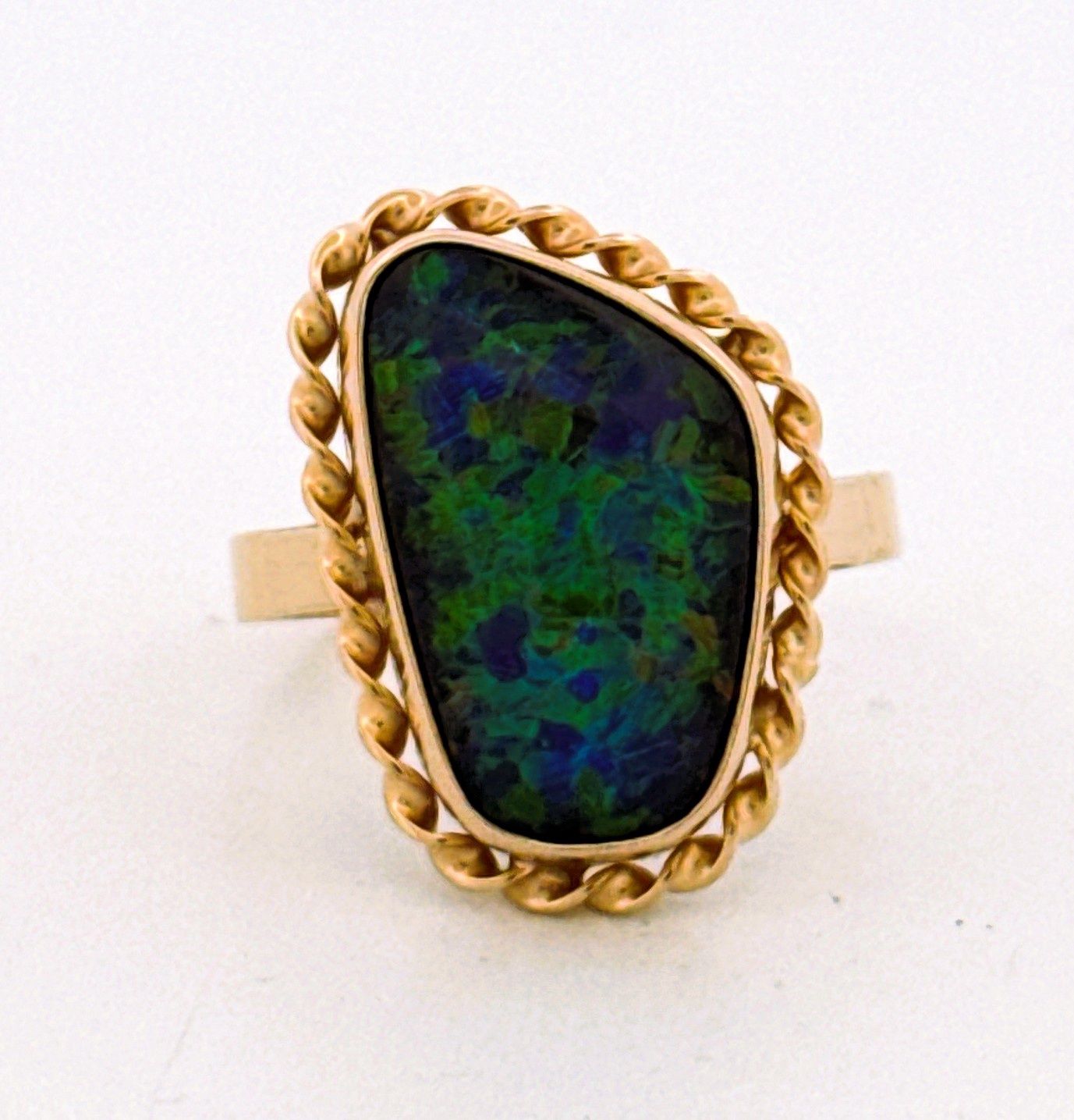 14ct Yellow Gold Opal Triplet Ring