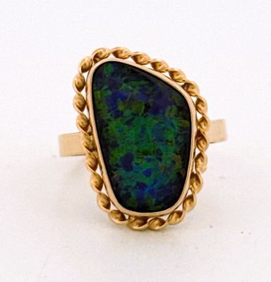 14ct Yellow Gold Opal Triplet Ring
