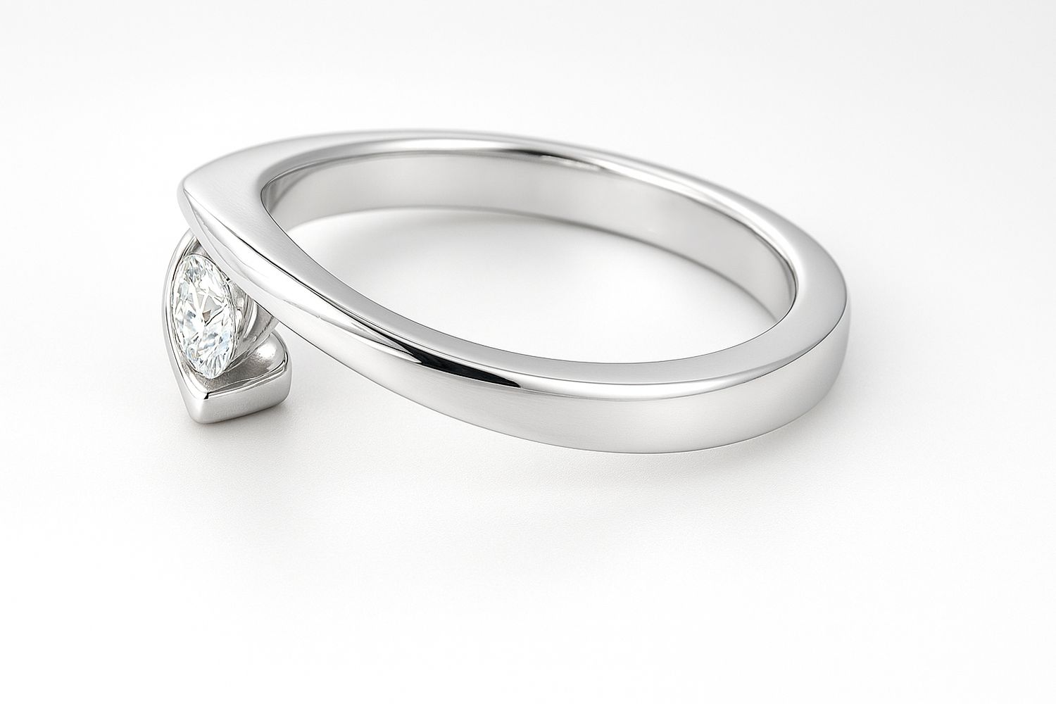 18CT White Gold Natural Diamond Solitare With 0.40ct