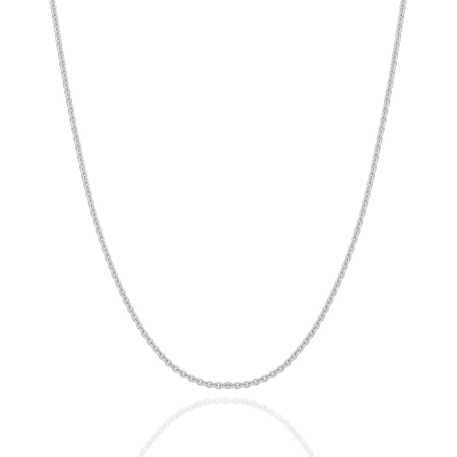 18ct White Gold 50cm Cable Chain