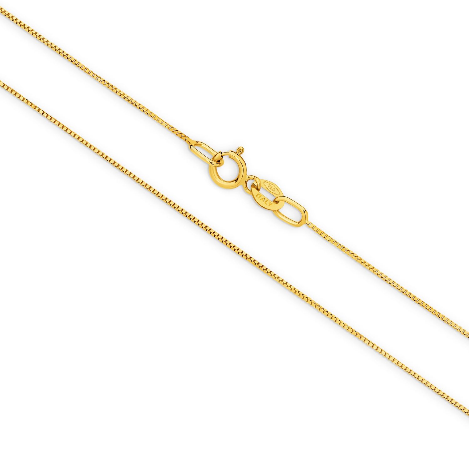 18ct Yellow Gold 45cm Box Chain 0.52mm