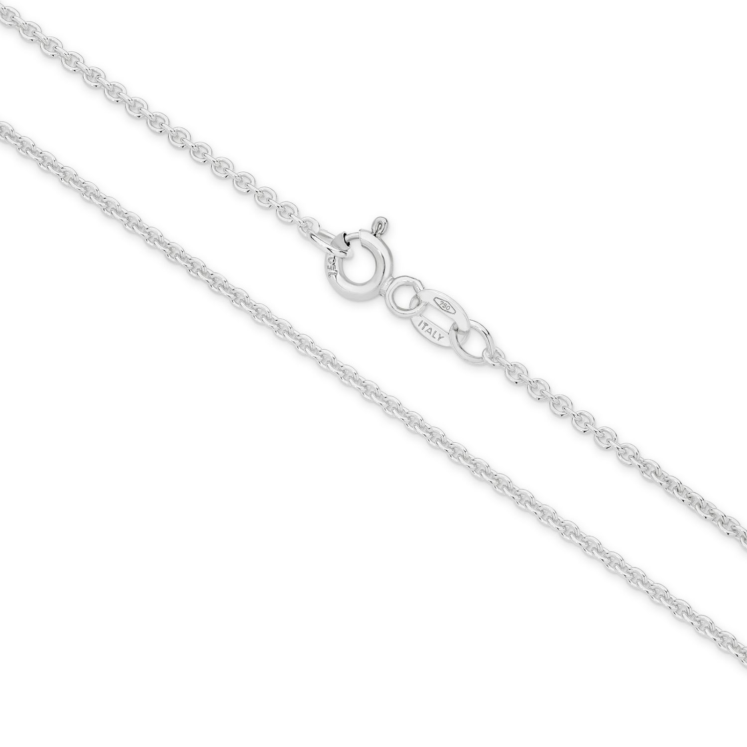 18ct White Gold 45cm 1.58mm Cable Chain