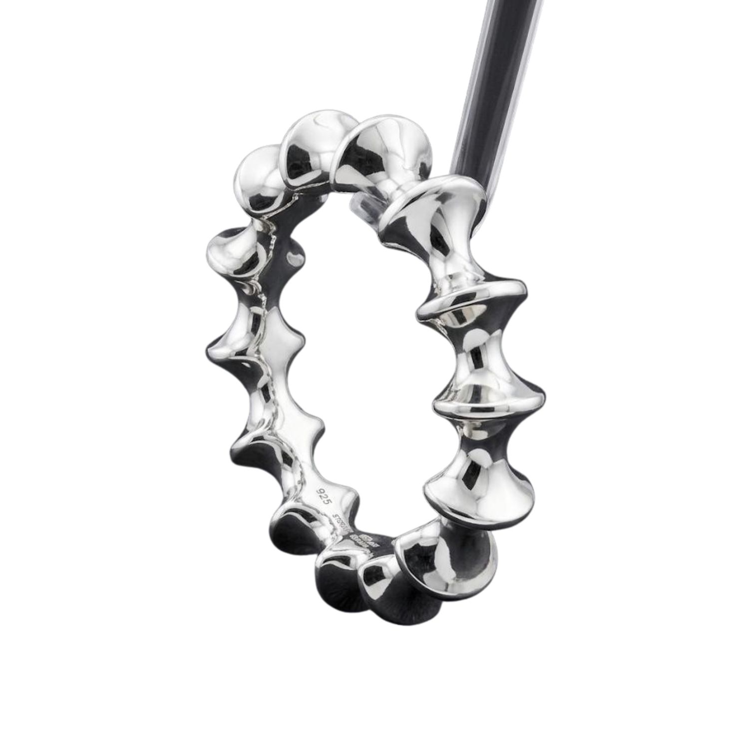 Silver Jurassic hinged Bangle