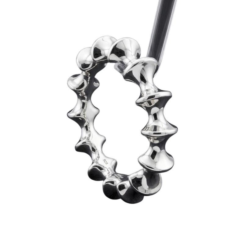 Silver Jurassic hinged Bangle
