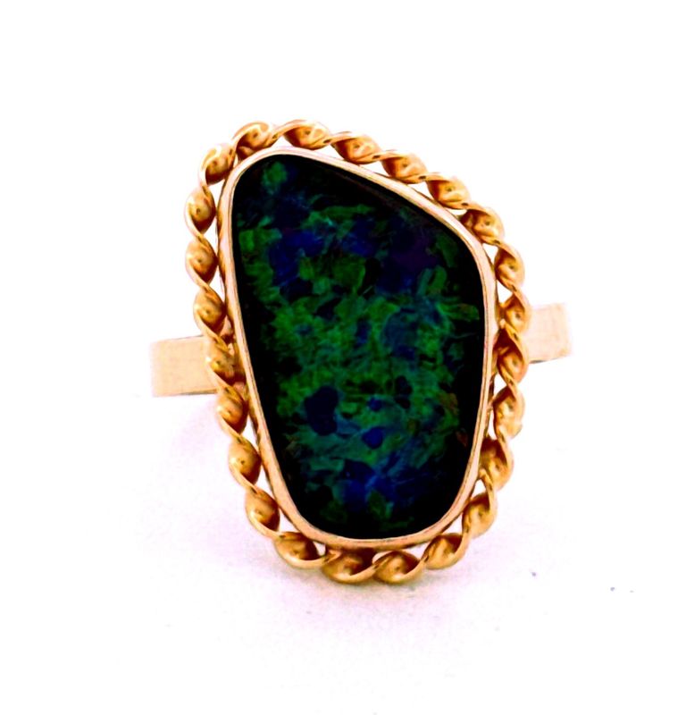 14ct Yellow Gold Opal Triplet Ring
