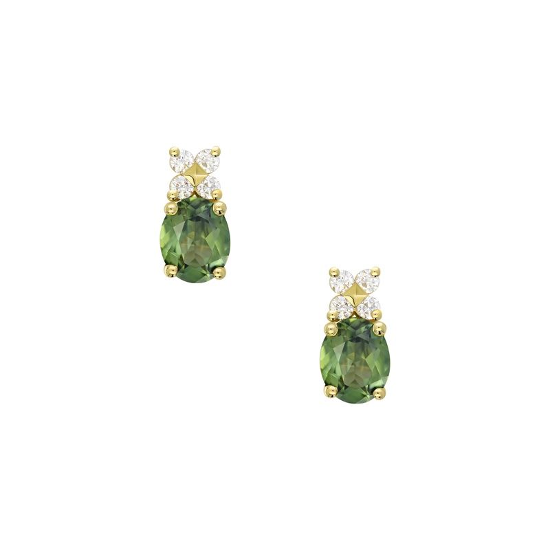 18ct Yellow Gold Holly Sapphire Earrings