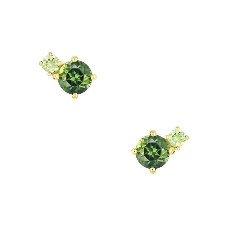 Toi Et Moi Sapphire 9ct Yellow Gold Earrings