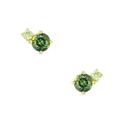 Toi Et Moi Sapphire 9ct Yellow Gold Earrings