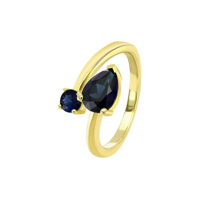 Alba Ring 9ct Yellow Gold with Blue Sapphires