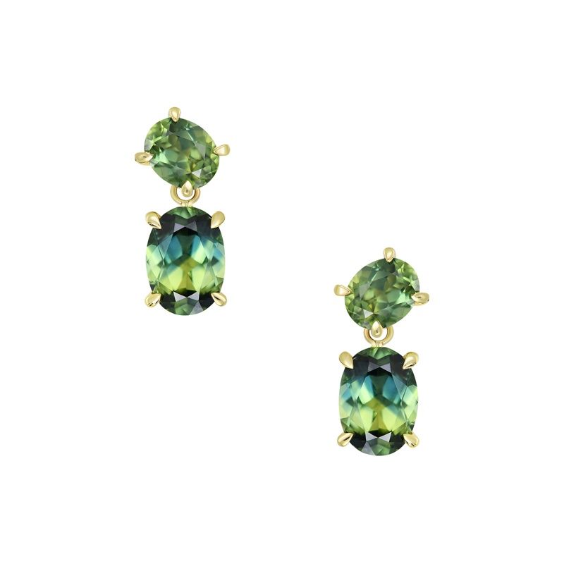 Lolita Oval Sapphire 9ct Yellow Gold Earrings