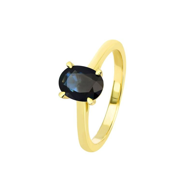 Maira Oval 9ct Yellow Gold Blue Sapphire Ring