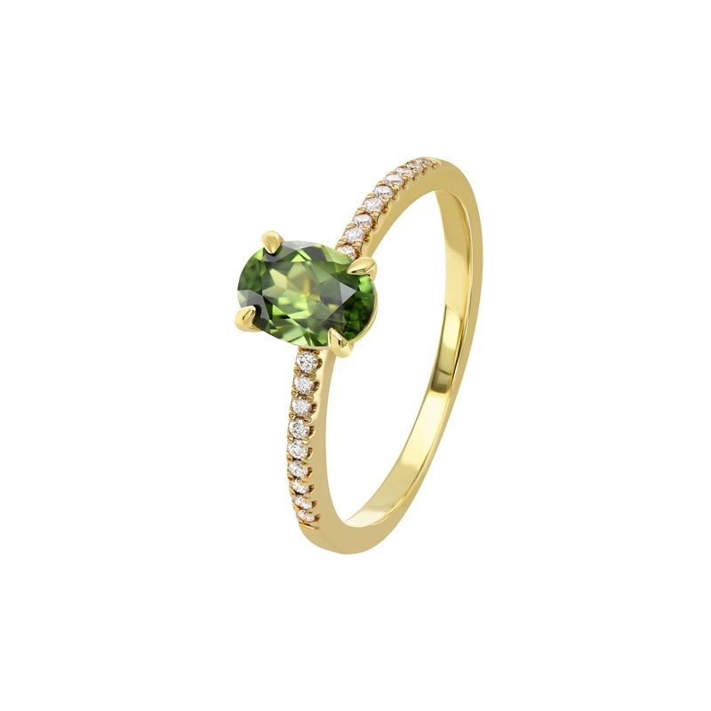 18ct Yellow Gold Ramona Oval Green Sapphire Ring