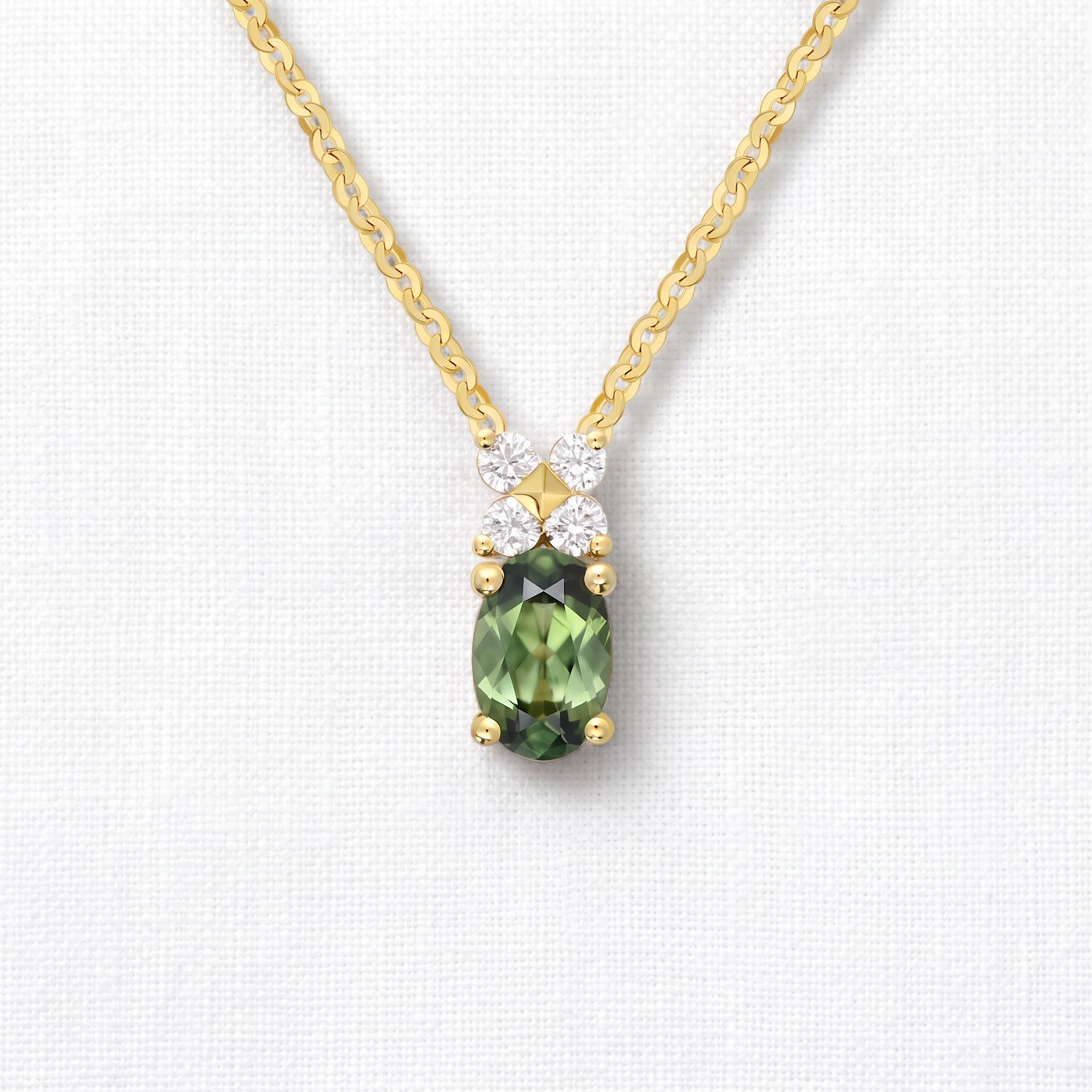 18ct Yellow Gold Holly Sapphire Necklace