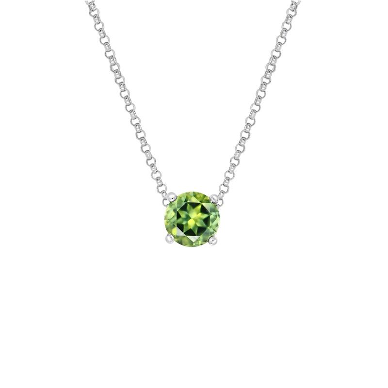 Maira Round Sapphire 9ct White Gold Necklace