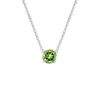 Maira Round Sapphire 9ct White Gold Necklace
