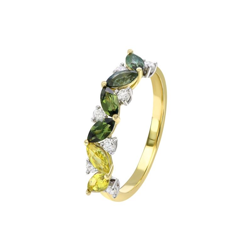 Skye Sapphire 18ct White &amp;Yellow Gold Ring