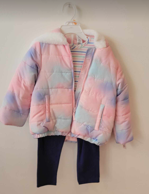 Little Me 3-Peice Tie Dye Coat Set