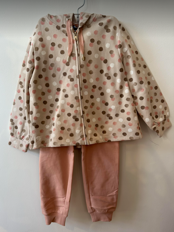 Mayoral 2-Piece Polka Dot Jacket Set with Sweatpants & Leggings