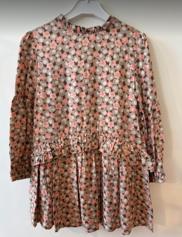 Mayoral Long Sleeve Floral Polka Dot Dress